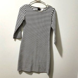 3/4 Sleeve Ottoman Black Stripe Sheath Dress Size XS